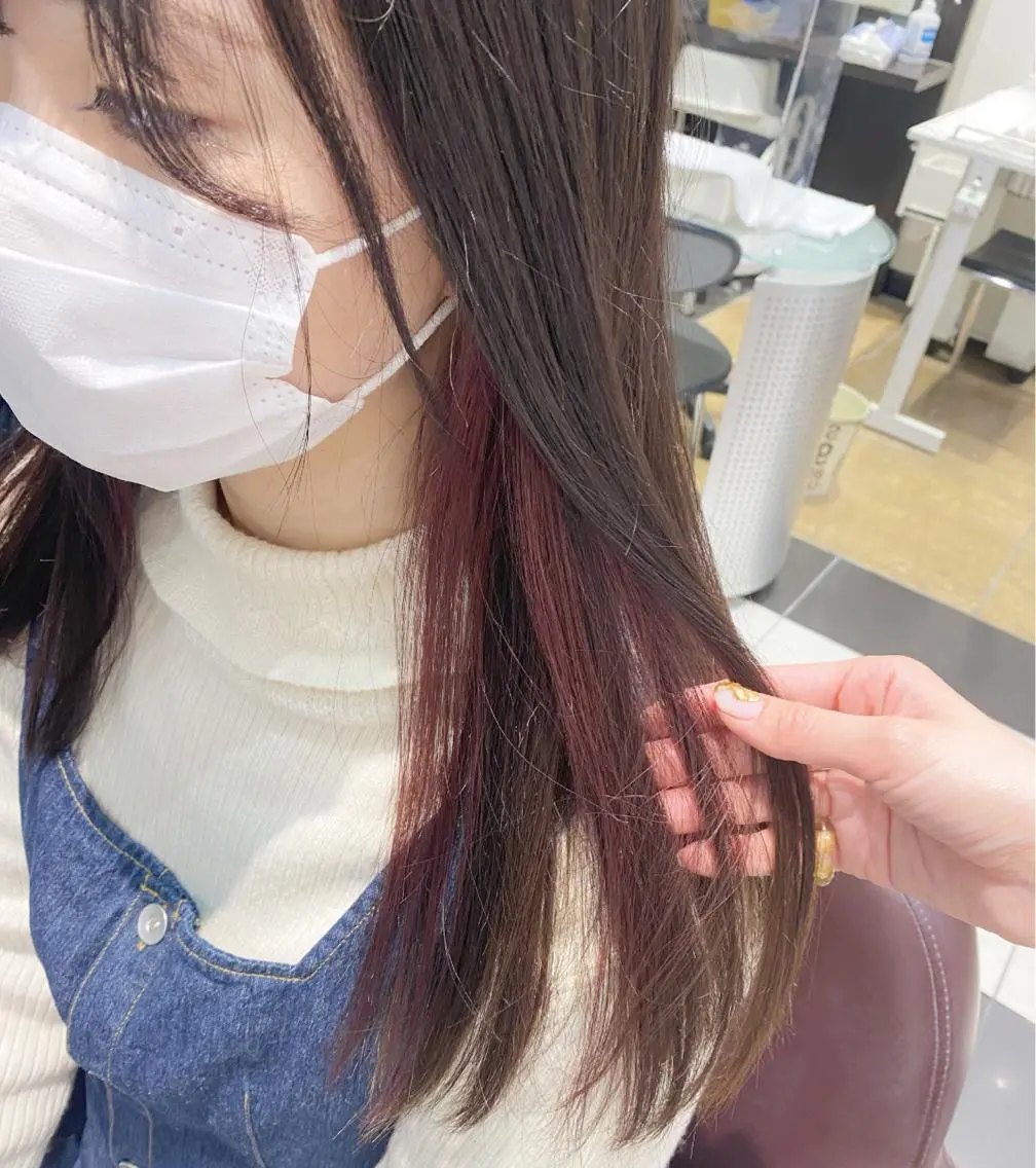 ロング カラー インナーカラー ピンクカラー 似合わせ提案サラ艶♡ 彩華のヘアスタイル