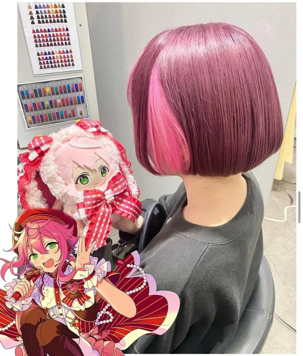 ショート カラー ピンクカラー ヘアカラー TSUNO🦖 派手髪/オタク美容師のヘアスタイル