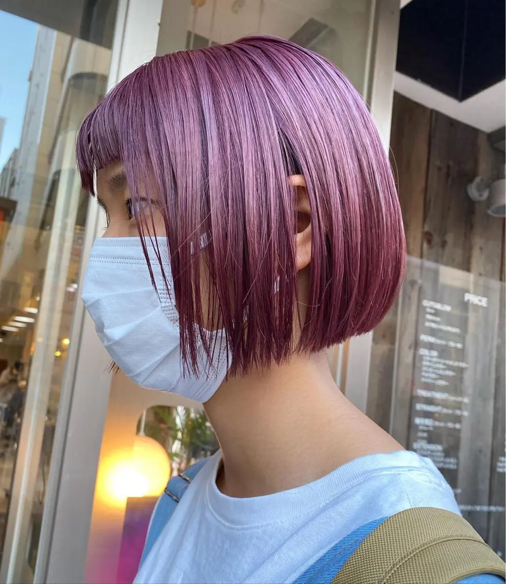 ショート カラー パーマ ヘアアレンジ メンズ キッズ ネイル mana 暖色カラーカットのヘアスタイル