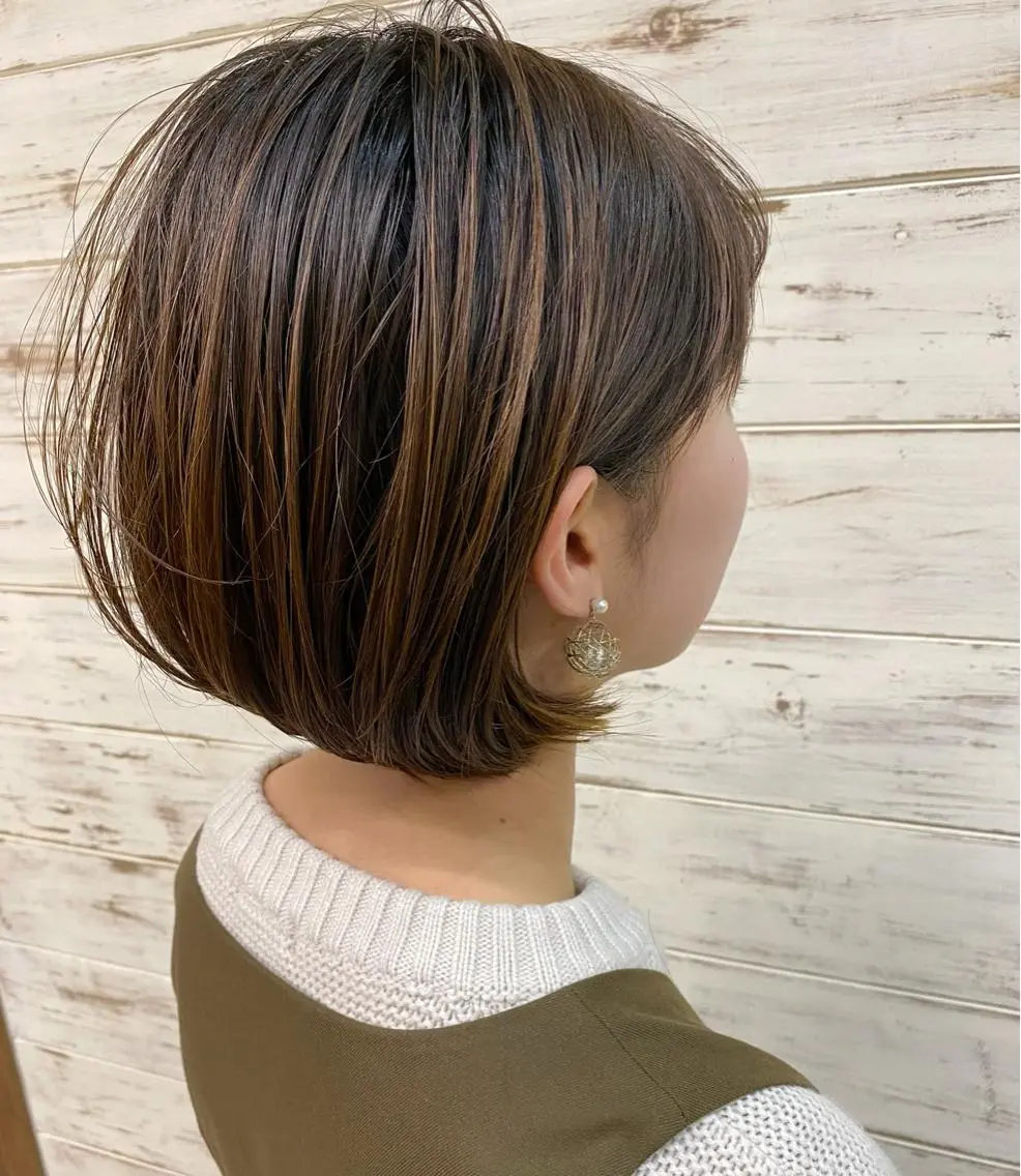 ショート カラー ショートボブ 丸みショート ボブ ショートヘア カット ヘアカラー トリートメント 日比 貴大/ minim hairのヘアスタイル