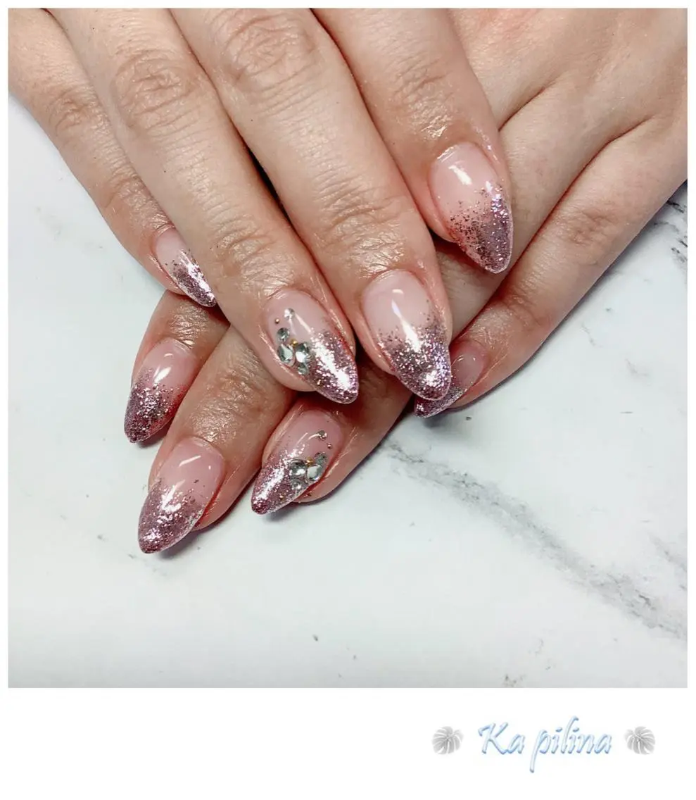 ネイル グラデーション キラキラネイル ラメ(グリッター) ラメグラデーション Nail salon Ka pilinaのネイルデザイン