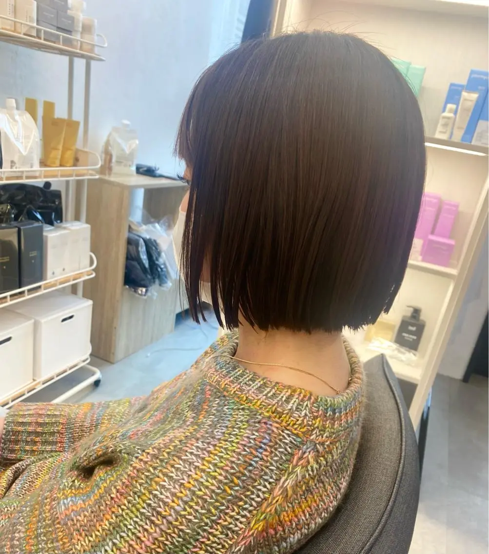 ミディアム 切りっぱなしボブ ボブ ヘアカラー doc. 和田のヘアスタイル