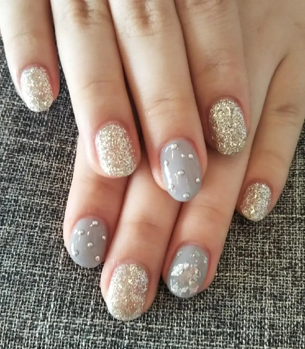 ネイル ブルー ショートネイル シンプルネイル private salon mieのネイルデザイン
