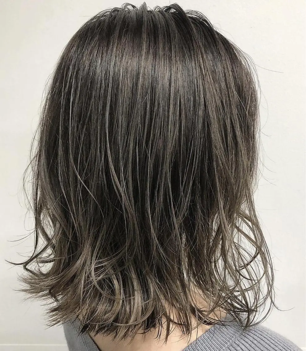 セミロング カラー パーマ ヘアアレンジ 【公式】amble luxe池袋東口🩷のヘアスタイル