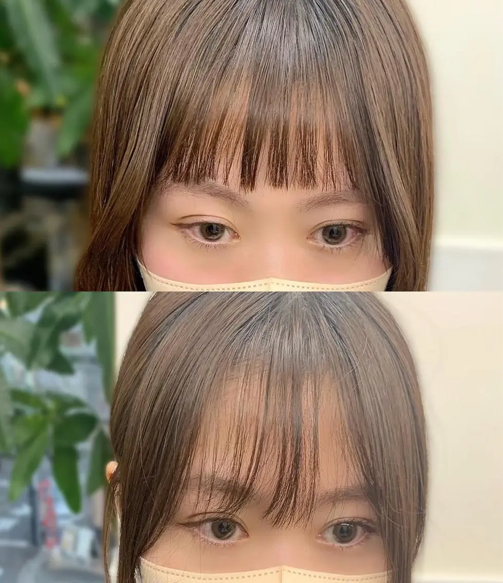 セミロング カラー パーマ ヘアアレンジ メンズ キッズ ネイル マツエク・マツパ アイブロウ レイヤーカット／ 巻ける縮毛矯正のヘアスタイル