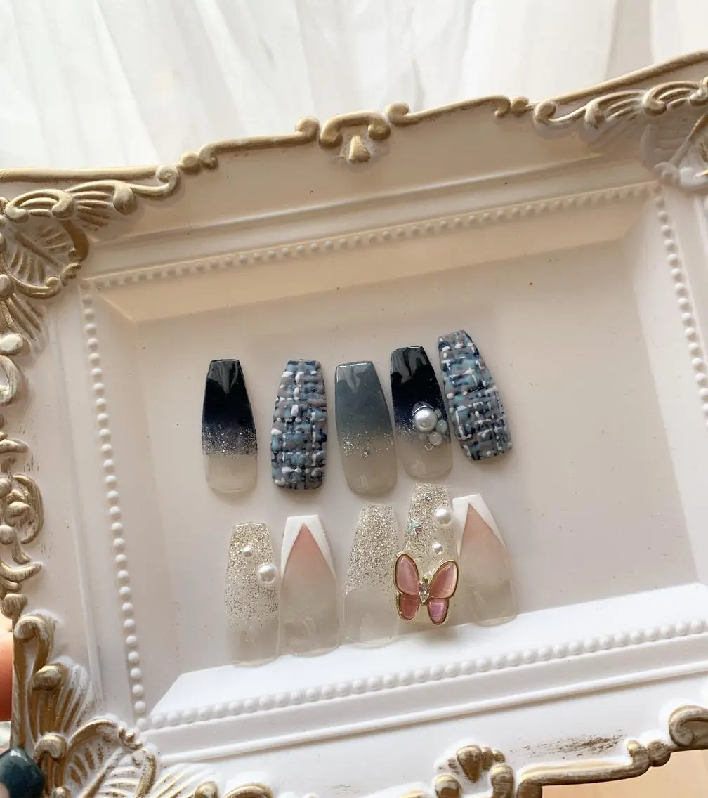 ネイル 長さ出し スカルプネイル 冬ネイル クリスマス *･*MIMnail 1号店･*:･*のネイルデザイン