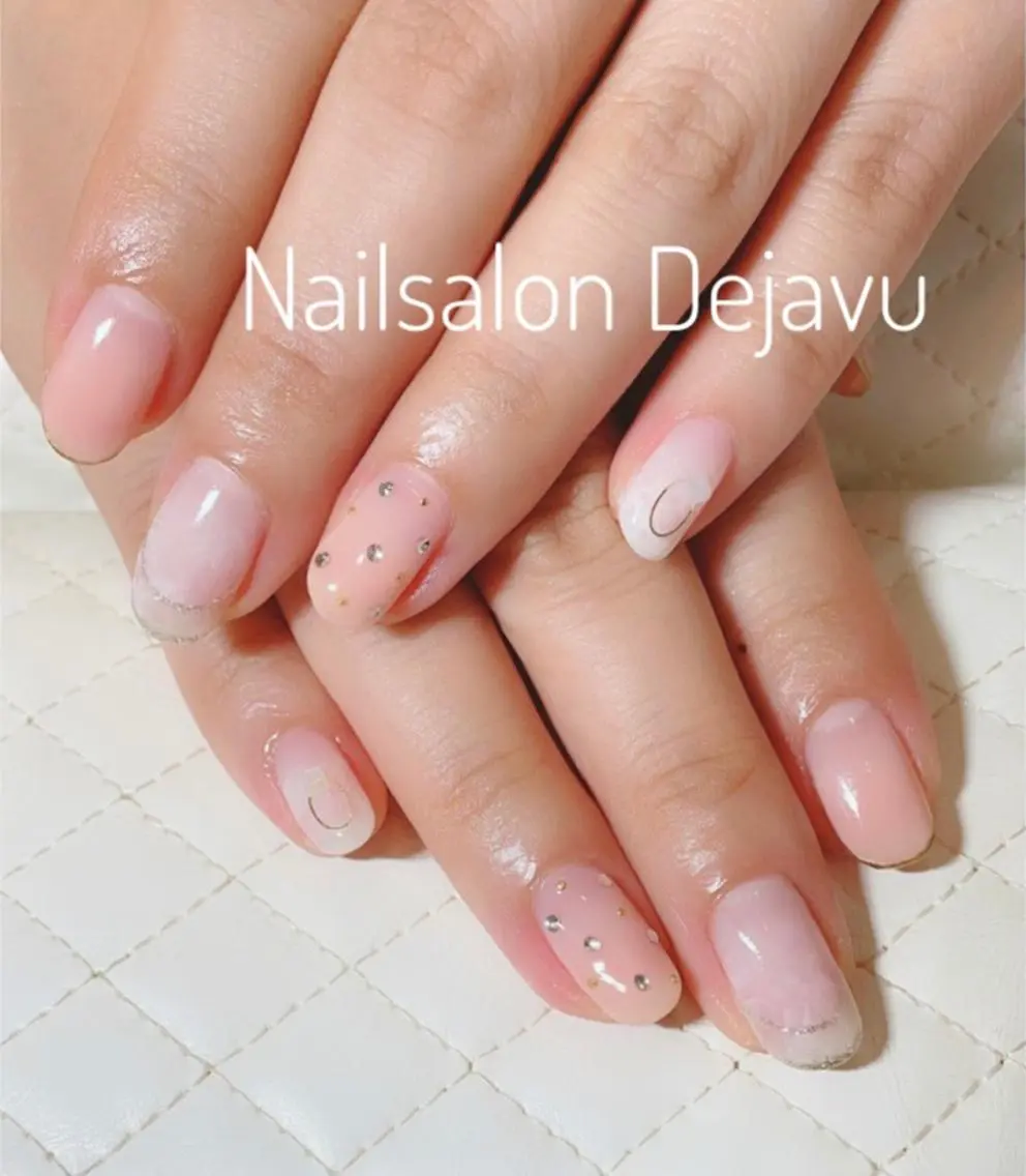 ネイル アートネイル グラデーション 大理石ネイル(マーブル) 持ち込み ストーンネイル Nail salon Dejavu 🌿のネイルデザイン