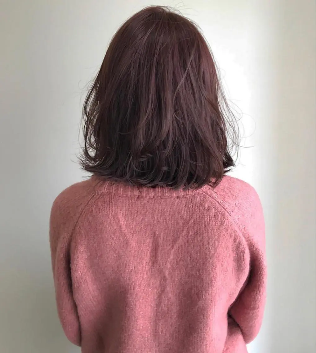 ミディアム カラー ヘアアレンジ ボブ レイヤーカット 福壽 優奈のヘアスタイル