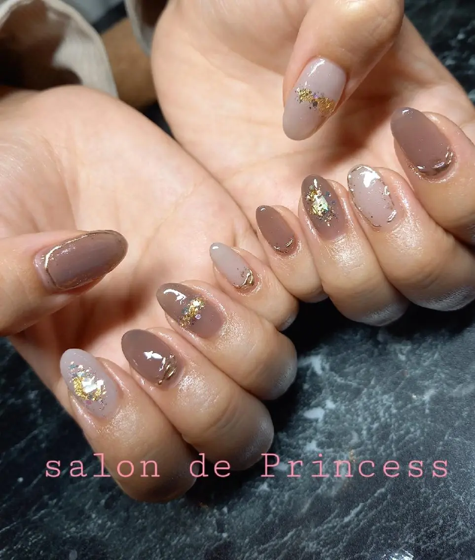 ネイル ブラウン salon de  Princessのネイルデザイン