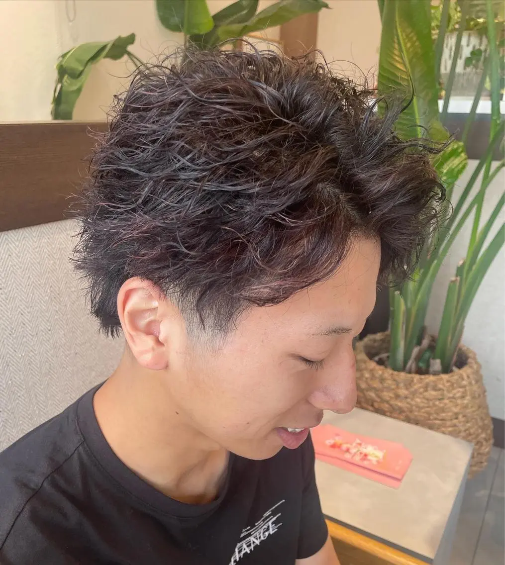 パーマ メンズ カット パーマ 高木 櫻のヘアスタイル
