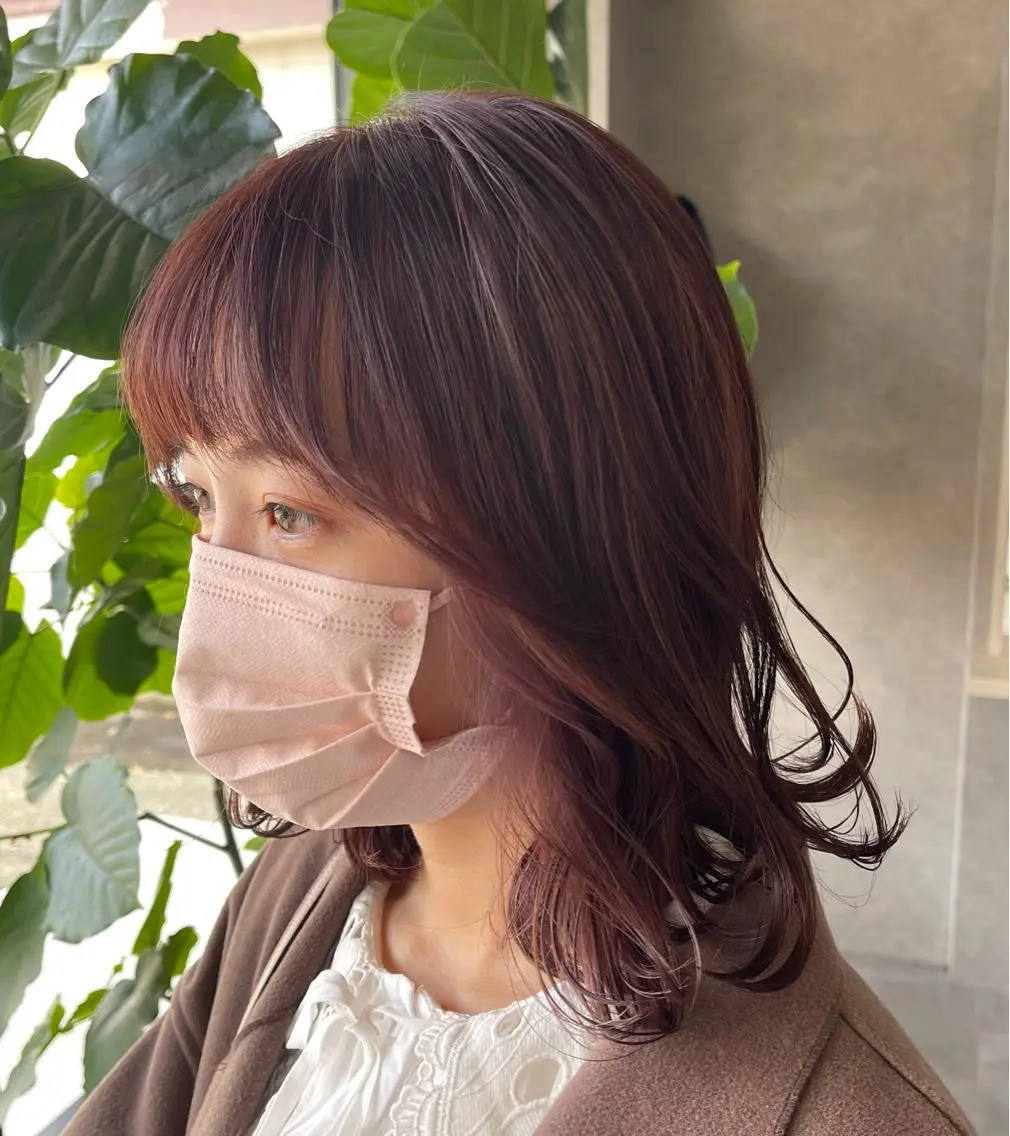 ミディアム カラー カット ヘアカラー トリートメント 一ノ瀬 暁のヘアスタイル