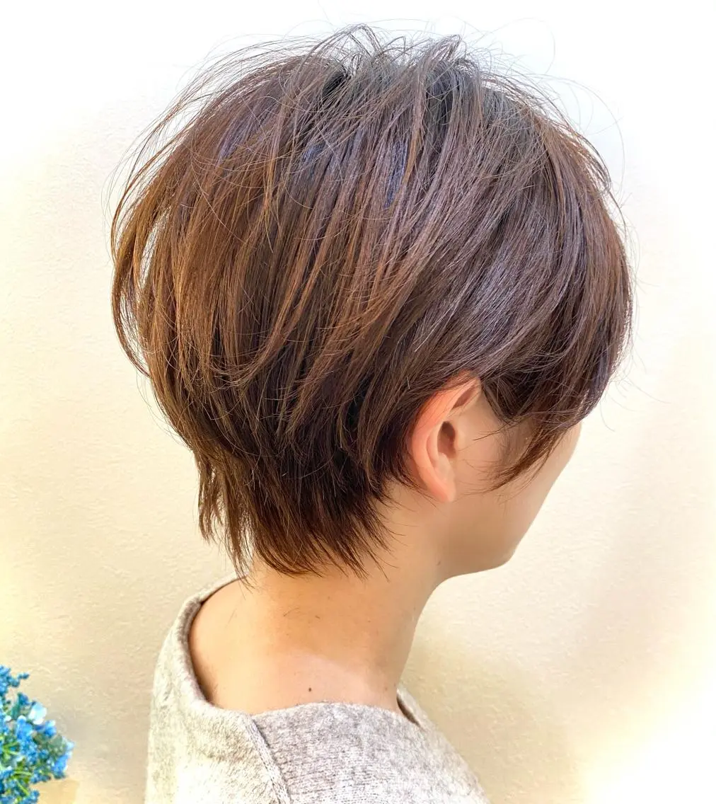 ショート カラー ショートヘア ショート/レイヤー/ 髪質改善【きち】のヘアスタイル
