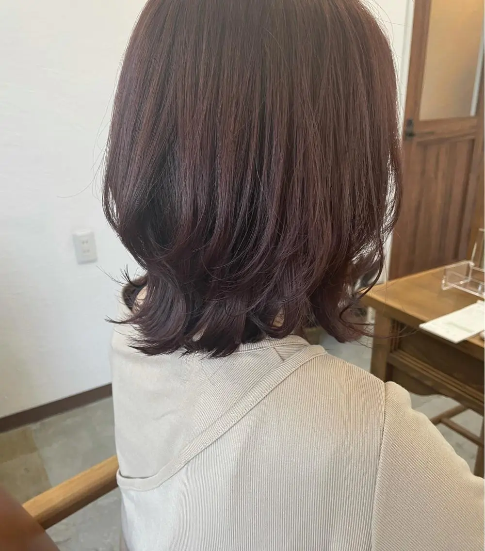 ミディアム ピンクラベンダー 河野 満月のヘアスタイル