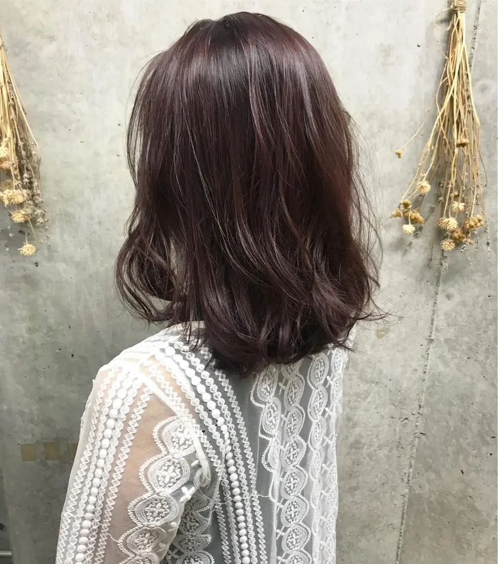 ミディアム カラー ヘアアレンジ 透明感カラー バイオレットカラー Satsuki ✂︎♡のヘアスタイル