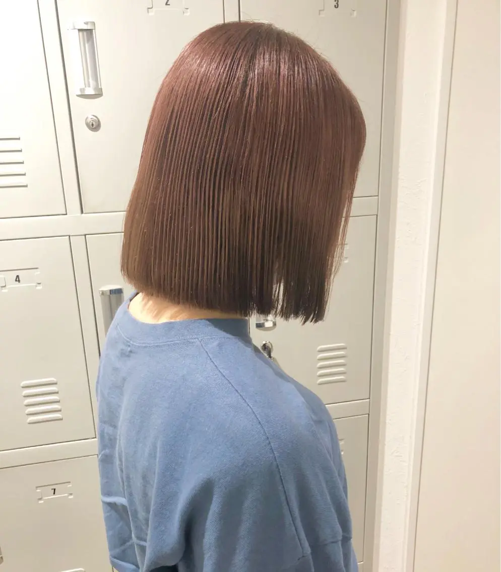ミディアム カラー ベージュカラー ピンクカラー ピンクベージュ ヘアカラー 🤍2nd🤍田所 美希のヘアスタイル