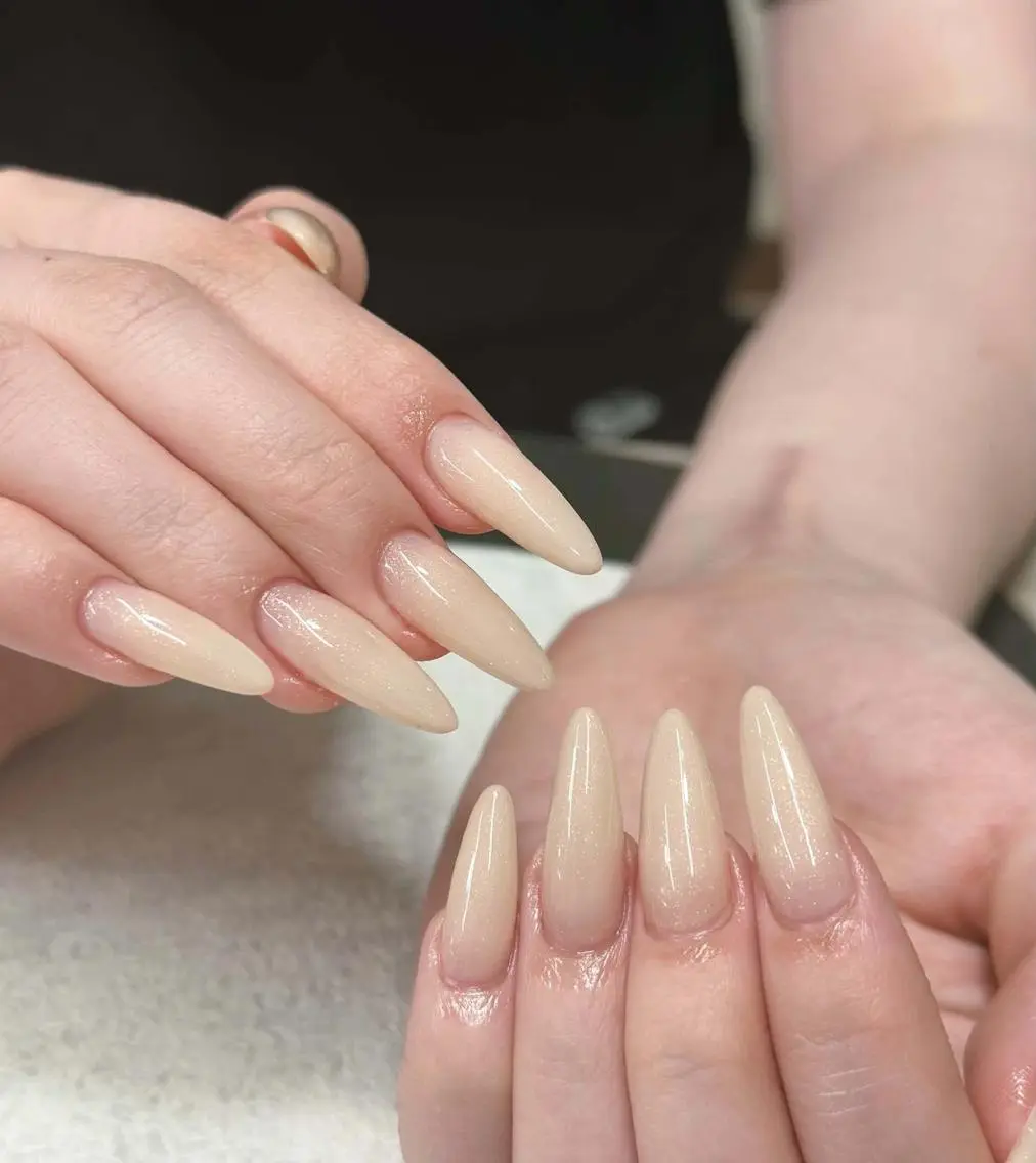 ネイル オーロラネイル ブルー チークネイル 長さ出し フットネイル ハンドネイル NAILS168 池袋西口駅前店のネイルデザイン