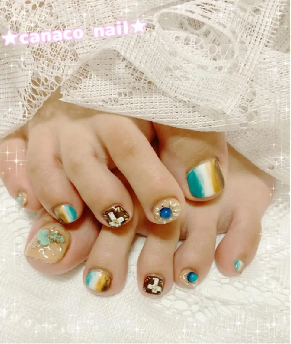 ネイル フットネイル ストーンネイル ハンドネイル ハンドケア ベテランネイル cnc  nailのネイルデザイン