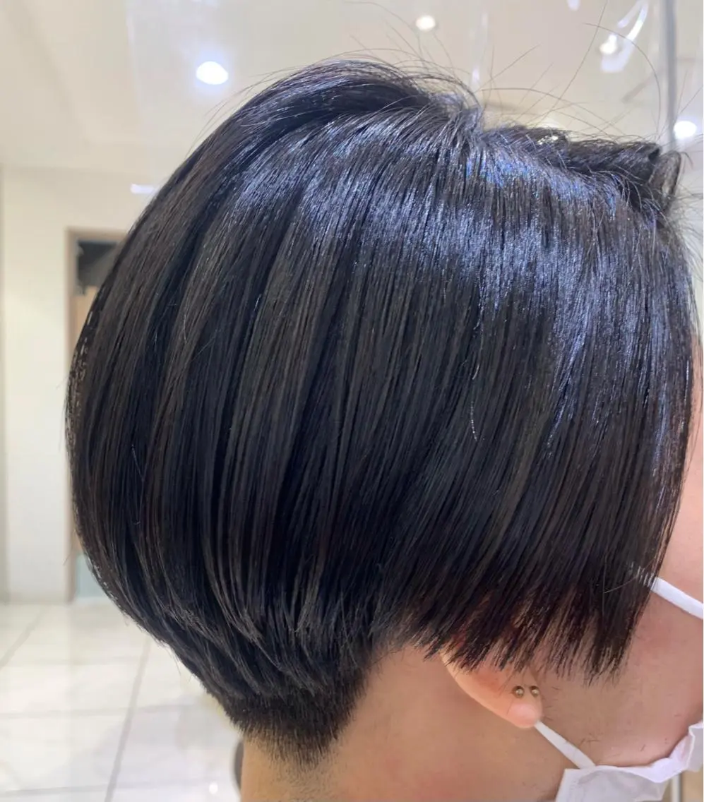 ショート メンズ カット 縮毛矯正 トリートメント Ash 中岡ゆうたのヘアスタイル
