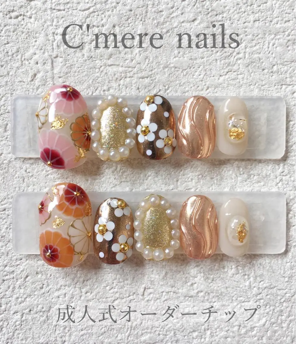 ネイル 成人式 ネイルチップ ハンドネイル nouva nailsのネイルデザイン