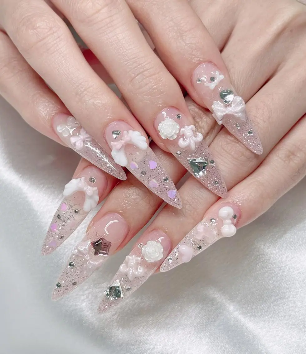 ネイル 長さ出し 韓国ネイル ロングネイル 持ち込み シンプルネイル ハンドネイル あい 小森のネイルデザイン