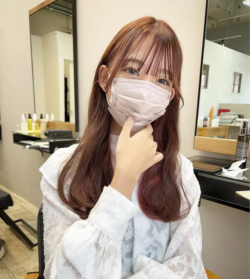 セミロング 顔周りカット 韓国風ヘア テトネ タカシのヘアスタイル