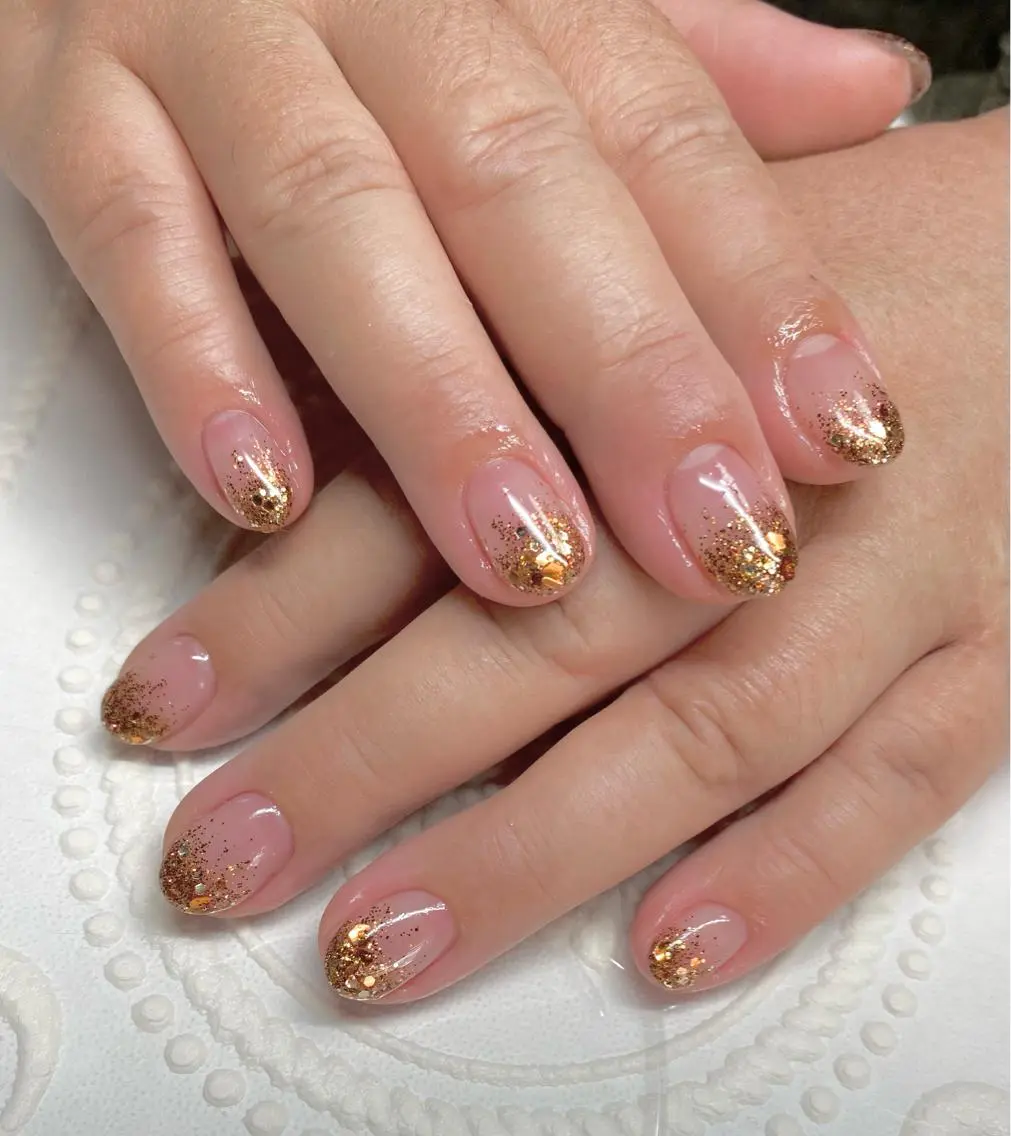 ショート ネイル ブラウン ラメ(グリッター) ハンドネイル LUNE NAILのその他イメージ