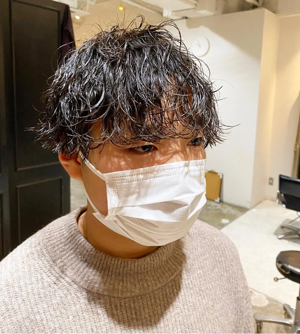 ミディアム カット パーマ バレイヤージュ職人 🔥代表YU-SHIのヘアスタイル