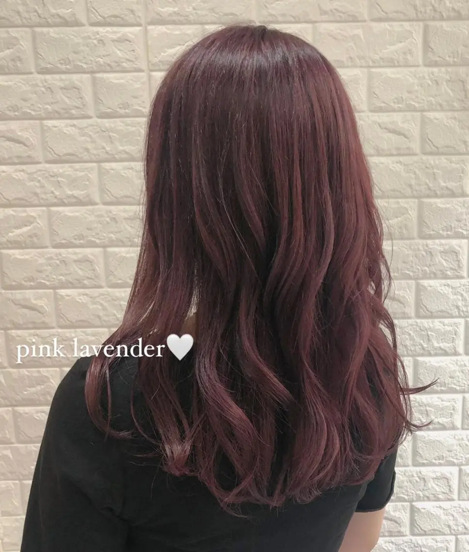 セミロング カラー ブリーチ ブラウンカラー カシス ラベンダーカラー ラベンダーピンク ヘアカラー トリートメント 艶髪 ♡Tomiyaのヘアスタイル