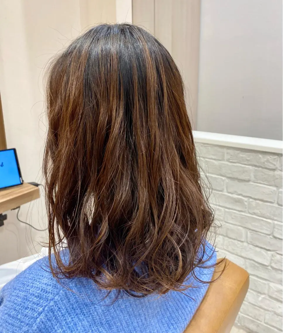 ミディアム パーマ ミディアムパーマ 小竹 夏花のヘアスタイル