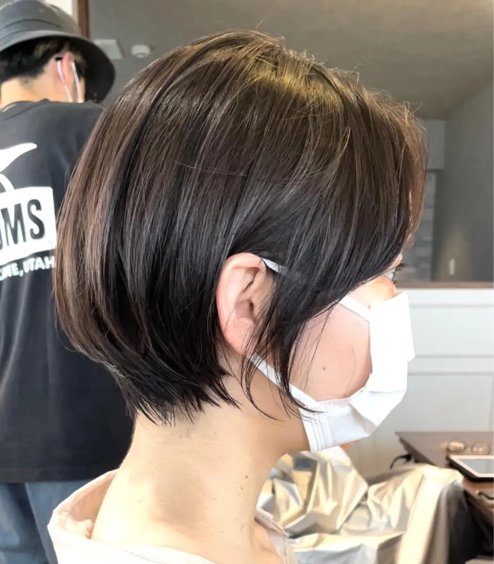 ショート カット ヘアカラー トリートメント 日比崚介🍀 おくれげ小顔カットのヘアスタイル
