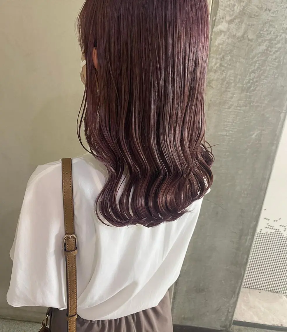 ミディアム カラー ピンクカラー 清村 和音のヘアスタイル