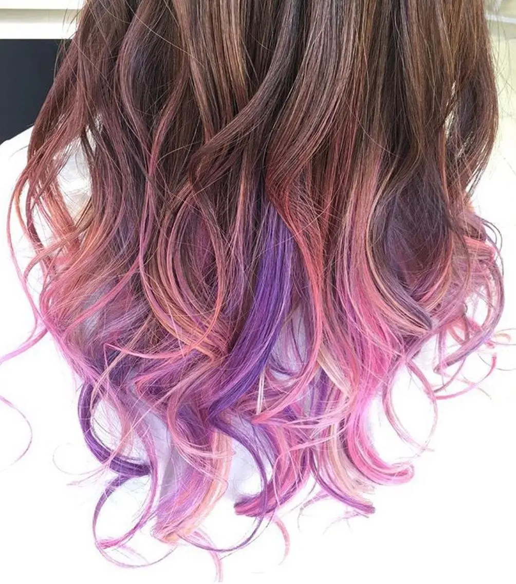 ロング カラー ブルーカラー ブルーバイオレット グラデーションカラー ピンクカラー バイオレットカラー Chainon 山中 拓也のヘアスタイル