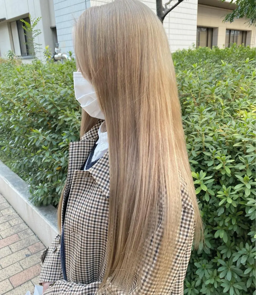 ロング カラー アッシュ ベージュカラー カシス ハイライトカラー ハイトーンカラー ヘアカラー トリートメント 🧡色落ちまで2度 楽しめる🧡ヨシキのヘアスタイル