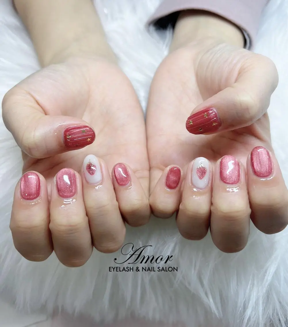 ネイル マグネットネイル ニュアンスネイル 春ネイル ハンドネイル Nailist ★Amo★のネイルデザイン
