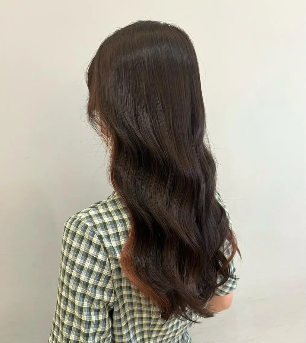ロング カラー ブリーチ インナーカラー ブリーチなしカラー 【韓国艶カラー🎀】 添田 菜摘のヘアスタイル