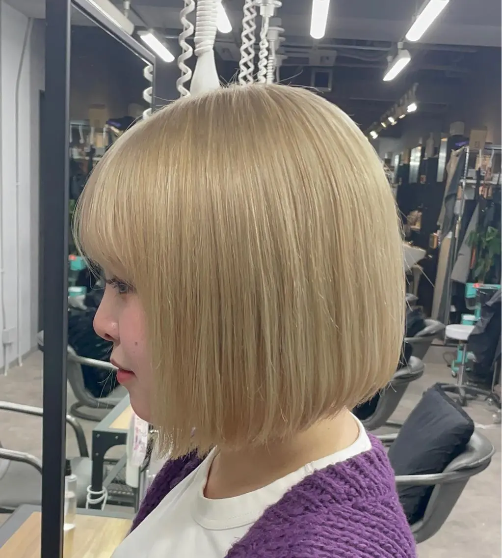 ショート カット ヘアカラー トリートメント 🌟ハイトーン/ボブ /RYOJU🌟のヘアスタイル