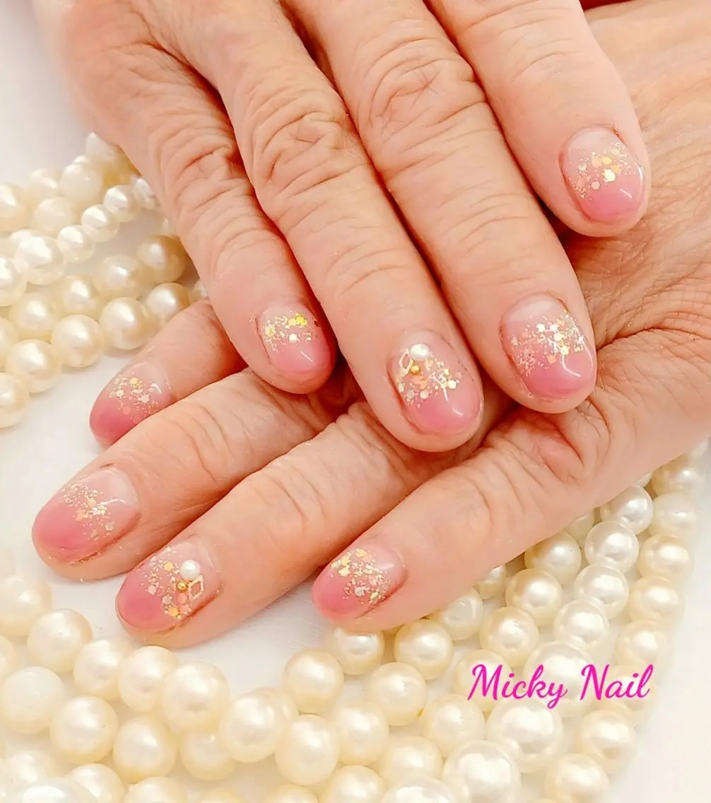 ネイル アートネイル グラデーション ピンク Micky nail chikushinoのその他イメージ