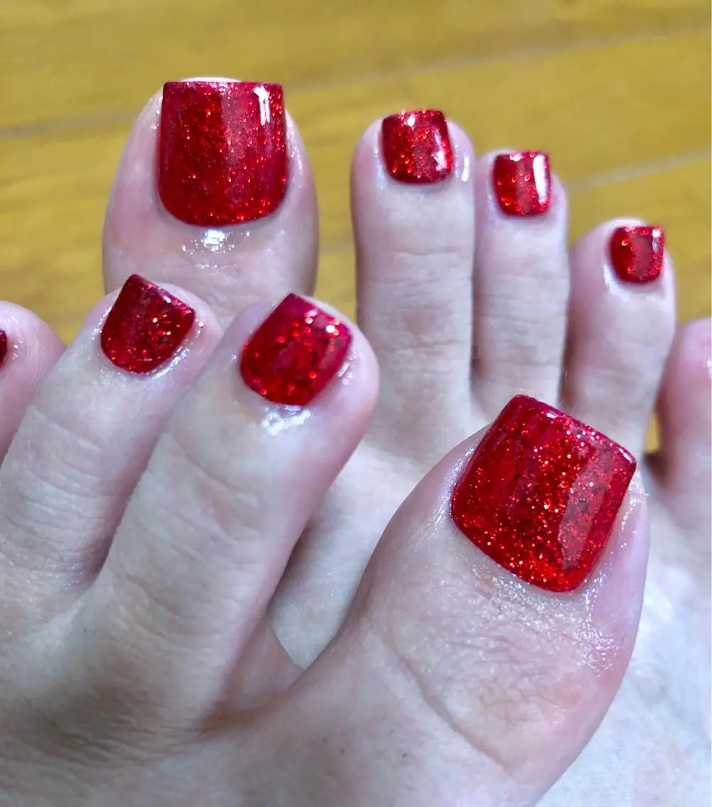 ショート ネイル フットネイル ラメ(グリッター) ワンカラーネイル フットネイル LUNE NAILのその他イメージ