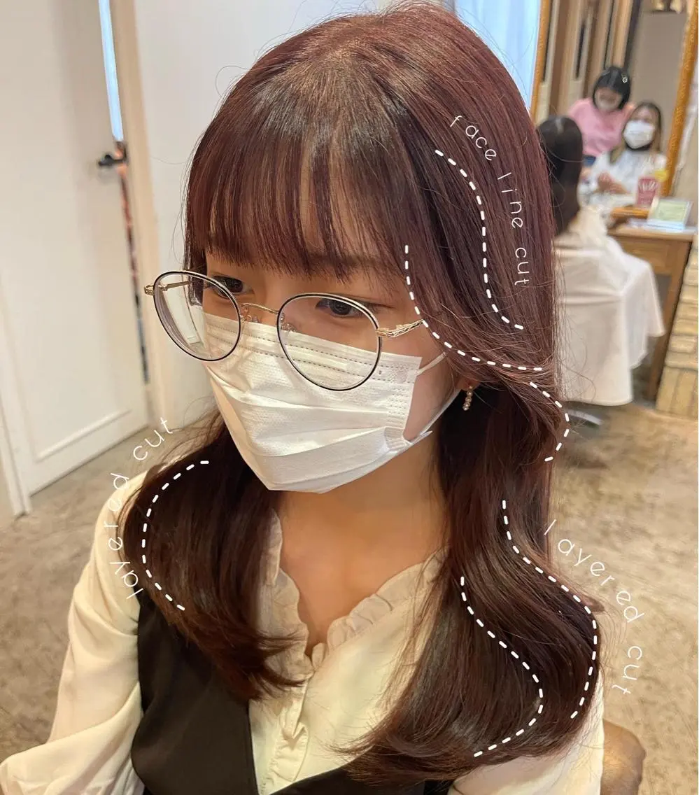 ロング カラー ベージュカラー ピンクカラー ピンクベージュ くびれヘア 韓国風ヘア カット ヘアカラー トリートメント 🫧chinatsu 🫧のヘアスタイル