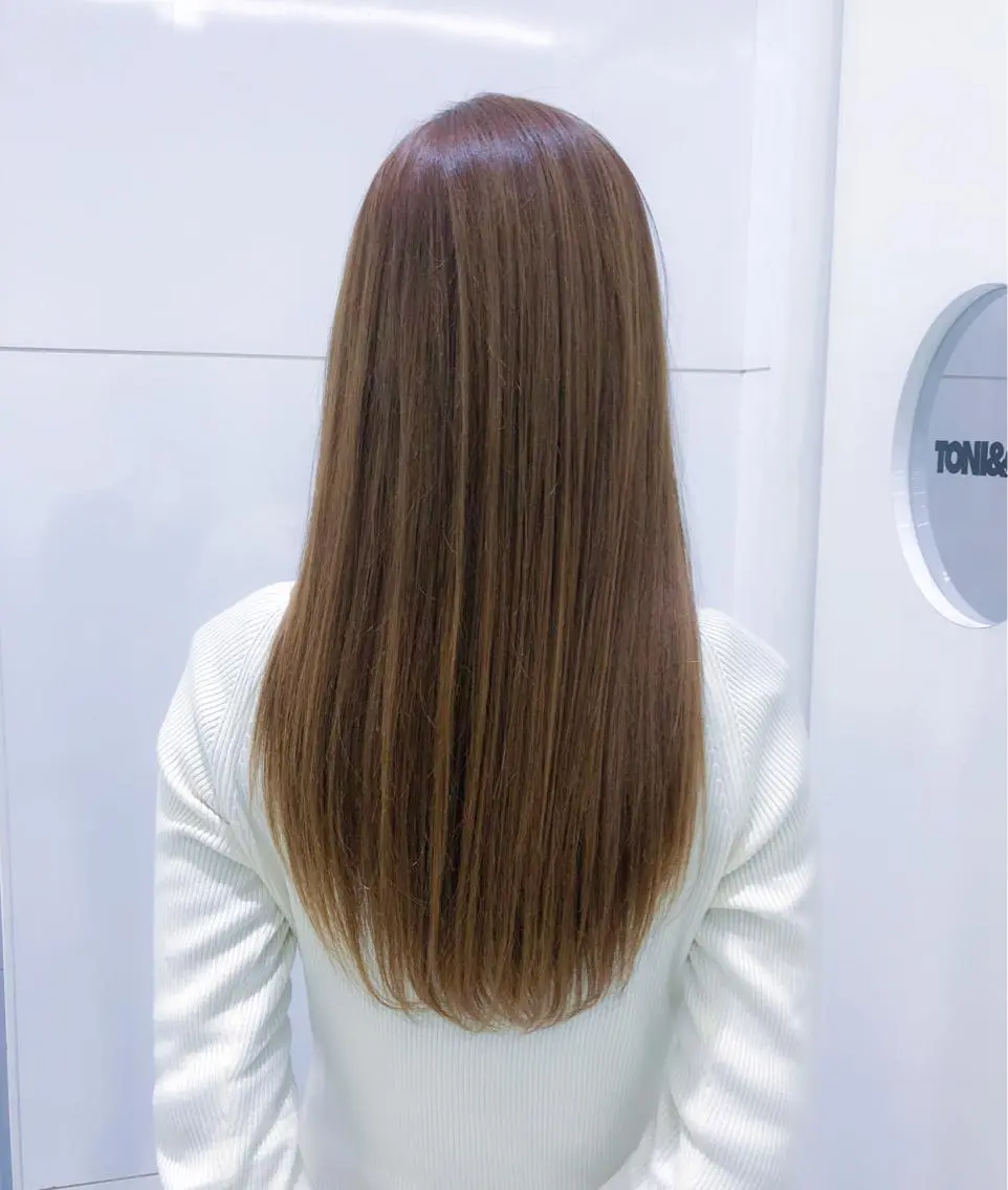 ロング パーマ 縮毛矯正 ストレートパーマ 趙 英来のヘアスタイル