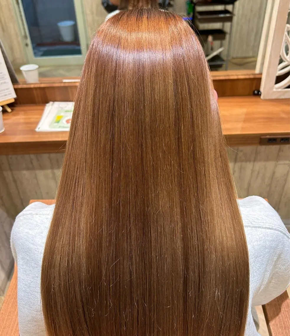 ロング カット ヘアカラー 縮毛矯正 トリートメント 髪質改善専門美容室 Reshilリシルのヘアスタイル