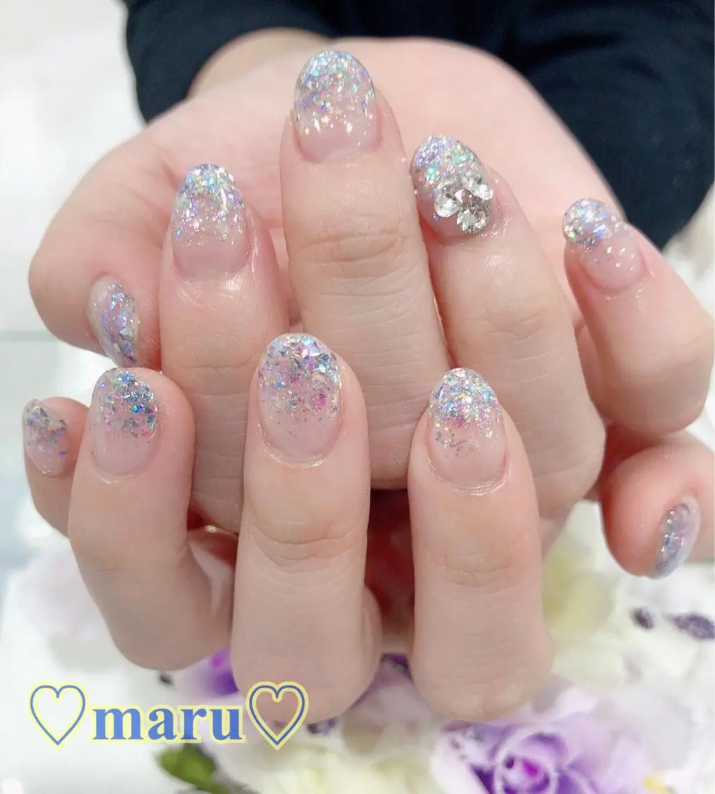ネイル ラメ(グリッター) 持ち込み ハンドネイル フットネイル まるみ♡7/1〜値上 げ致します(>_<)のその他イメージ