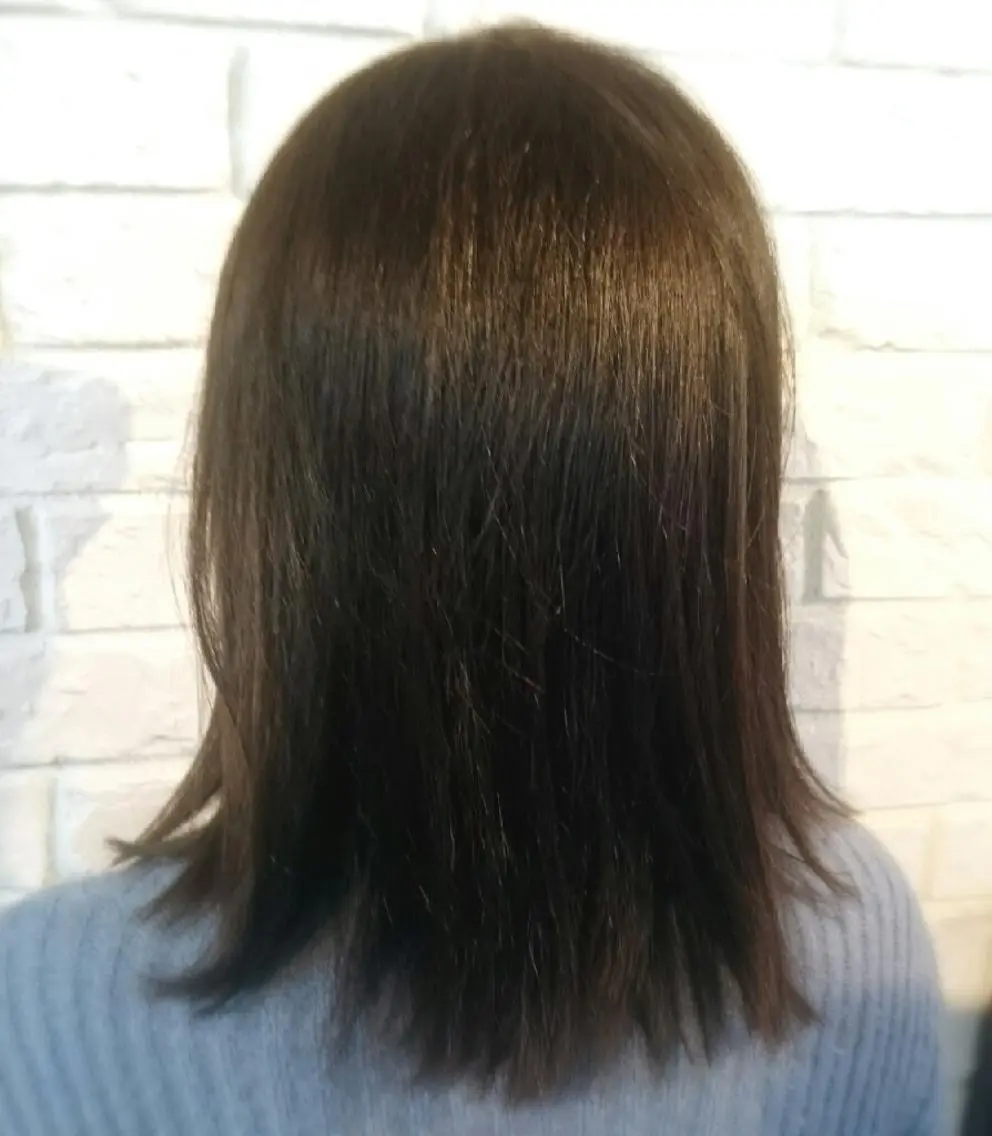 ミディアム カラー 切りっぱなしボブ グレージュ ボブ 田坂 真弓のヘアスタイル