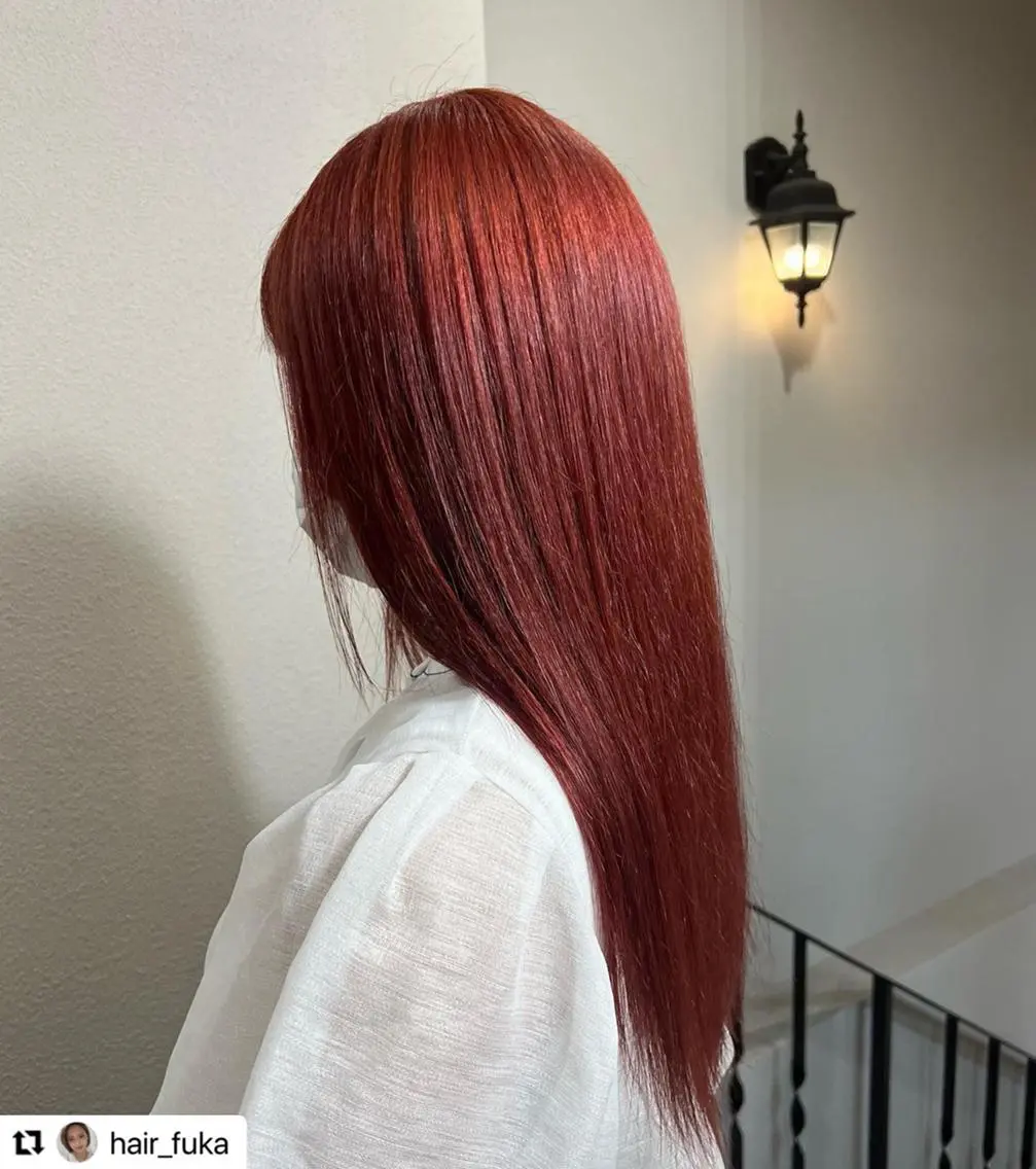 ミディアム カラー メンズ ダブルカラー オレンジ レッドカラー 🩷Eny terrace🩷のヘアスタイル