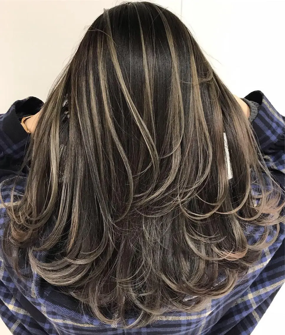 セミロング カラー パーマ ヘアアレンジ 【公式】amble luxe池袋東口🩷のヘアスタイル