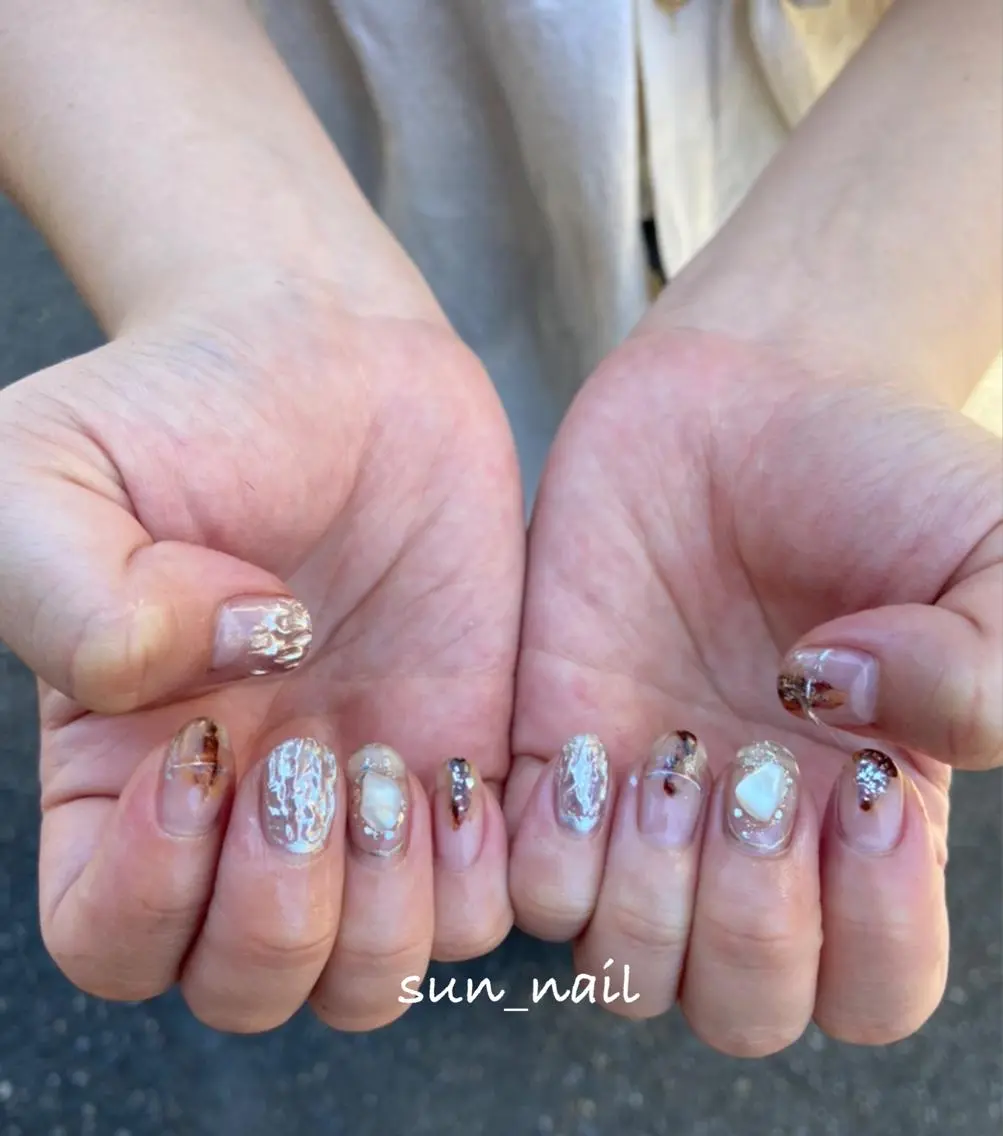 ネイル アートネイル クリアネイル ミラーネイル ニュアンスネイル . unffのネイルデザイン
