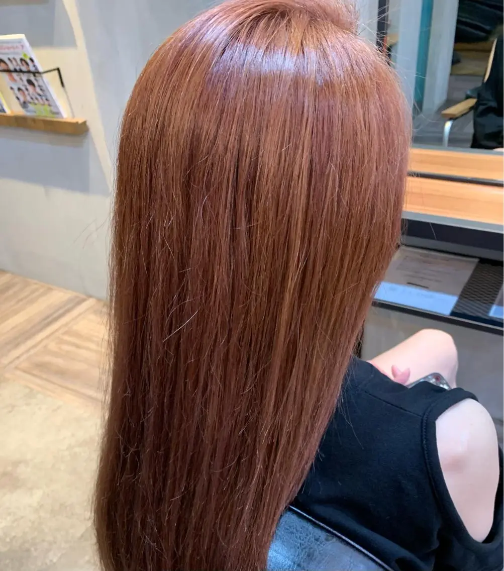 ロング カラー ダブルカラー ピンクカラー 河田 寧生のヘアスタイル