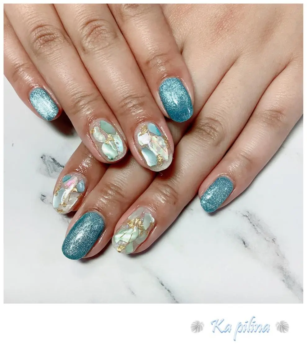 ネイル マグネットネイル 夏ネイル Nail salon Ka pilinaのネイルデザイン