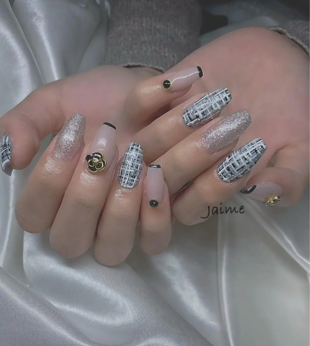 ネイル ツイードネイル Jaime Yuiのネイルデザイン