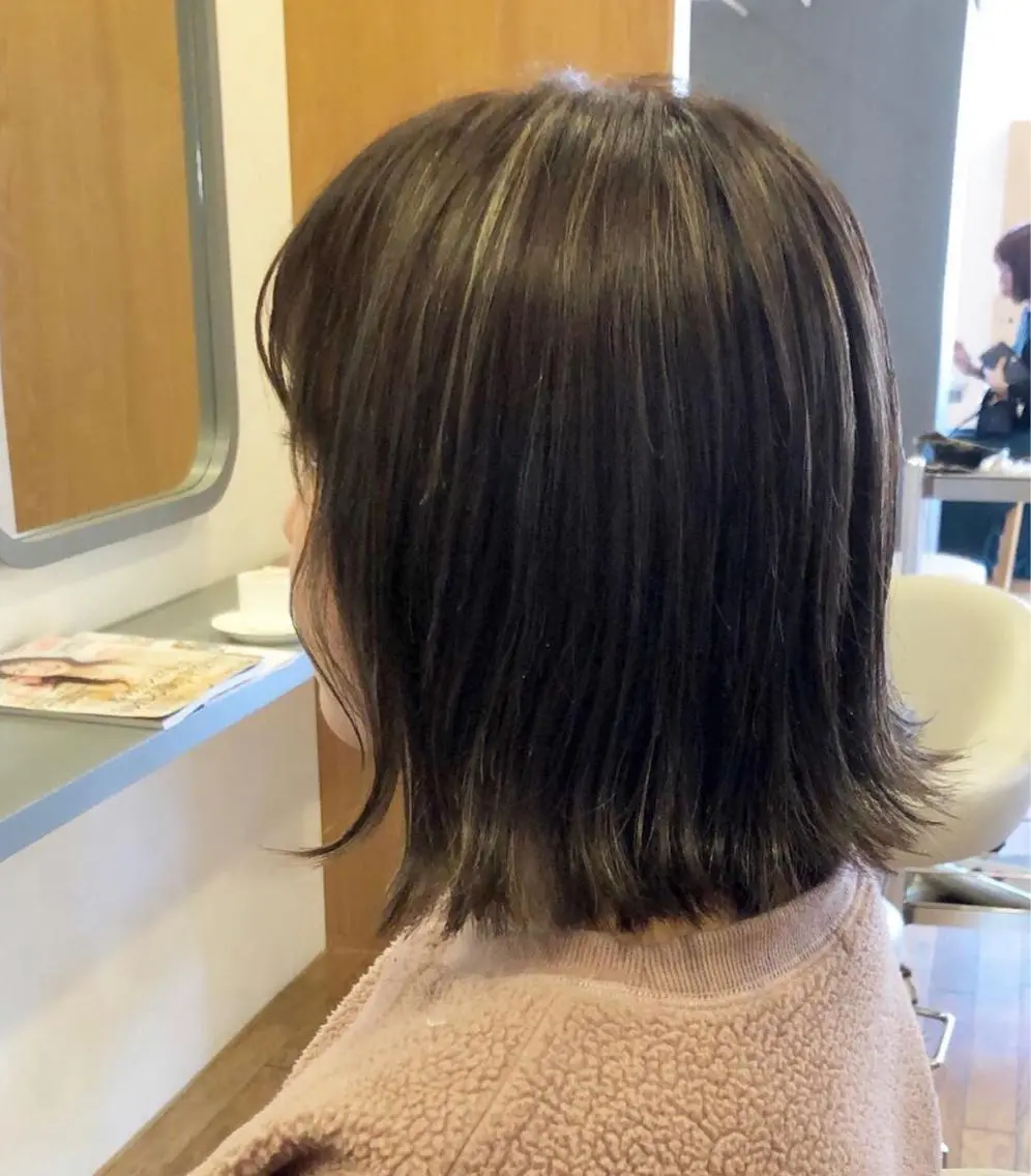 ミディアム カット ヘアカラー 永井 亜実のヘアスタイル